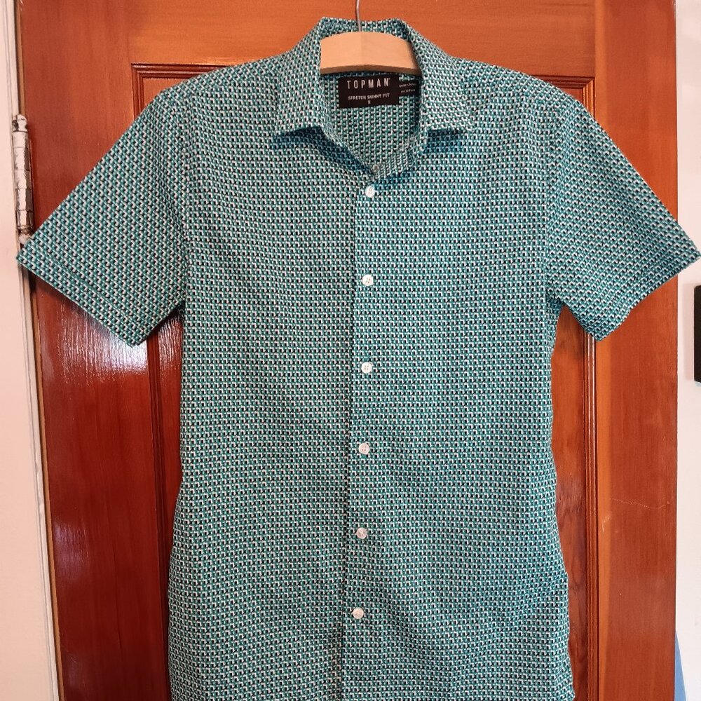 [TOPMAN] Mens Small Short-Sleeved Button-Up